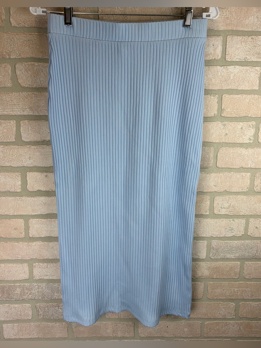 Old Navy Light Blue Ribbed Midi Skirt - Women Size Small